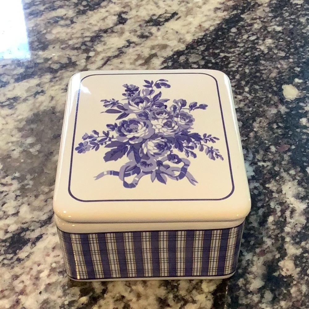 Vintage Blue and White Covered Trinket Box